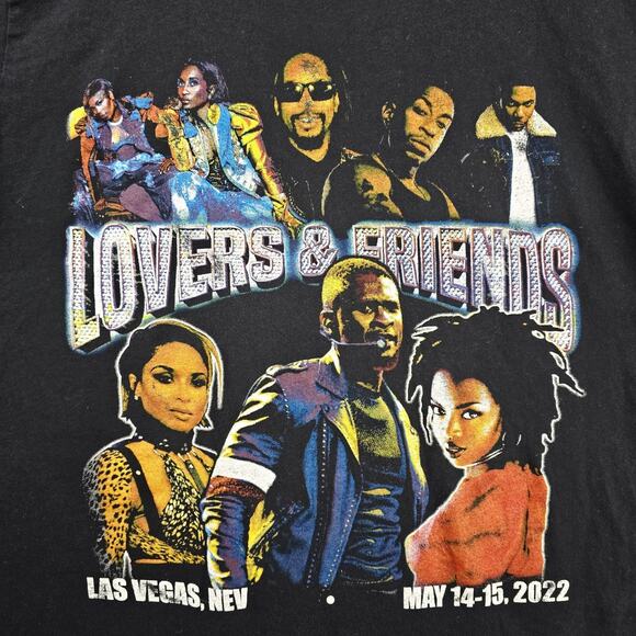 Lovers & Friends Las Vegas 2022 Concert Shirt XL Usher Lauryn Hill TLC Rap Tee - Picture 2 of 8